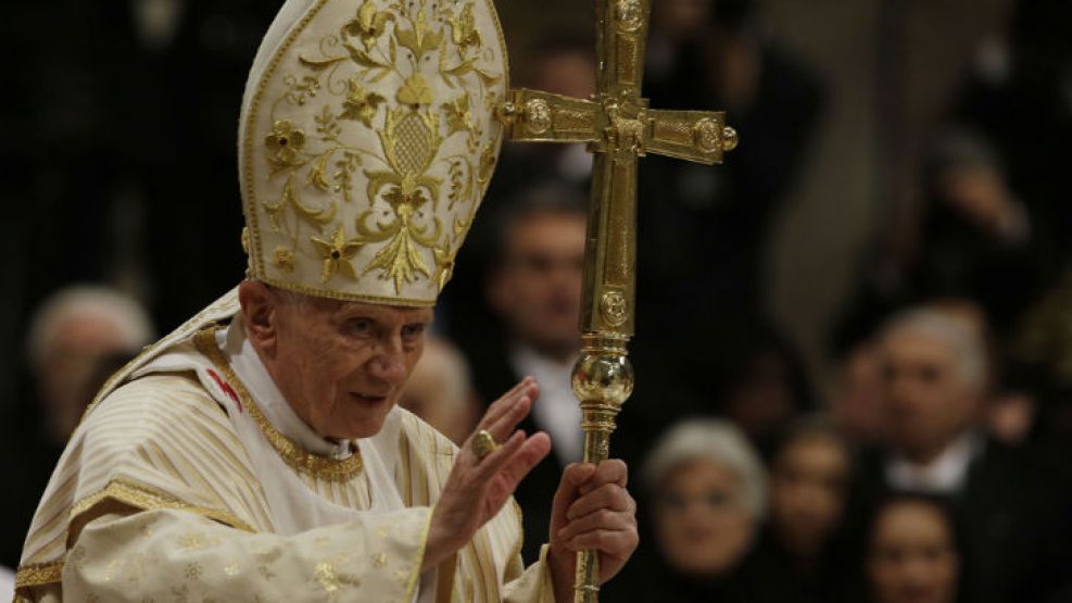 Benedicto XVI durante su tradicional mensaje