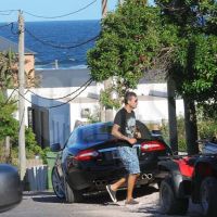 Tinelli, con su primo y su clon