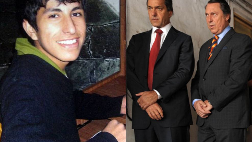 Luciano Nahuel Arruga, deaparecido el 31 de enero de 2009, Daniel Scioli y su ministro Ricardo Casal. 