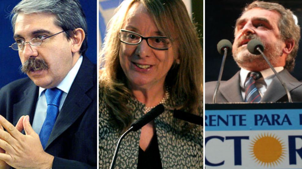 Aníbal Fernandez, Alicia Kirchner y Agustín Rossi. Tres legisladores que salieron a desmentir las ideas reeleccionistas.