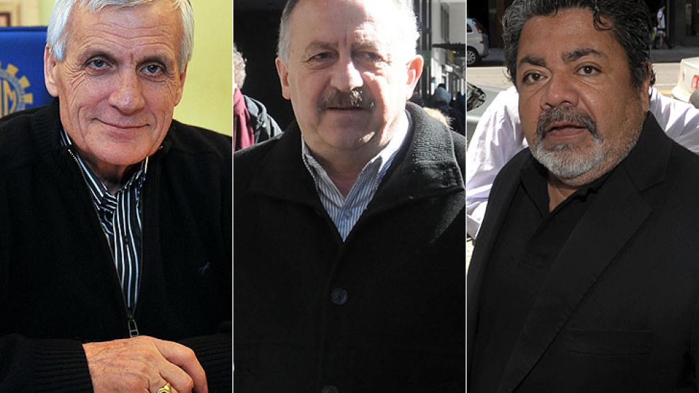 Los sindicalistas K con más peso: Antonio Caló (UOM), Hugo Yasky (CTA) y Gerardo Martínez (UOCRA).