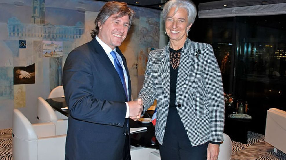Boudou y Lagarde, titular del FMI, en 2010.