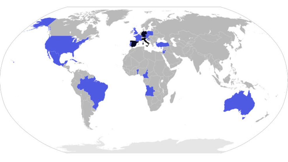Los países que visitó Benedicto XVI durante su pontificado.