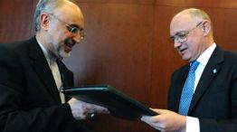 Héctor Timerman con su par iraní, Ali Akbar Salehi.