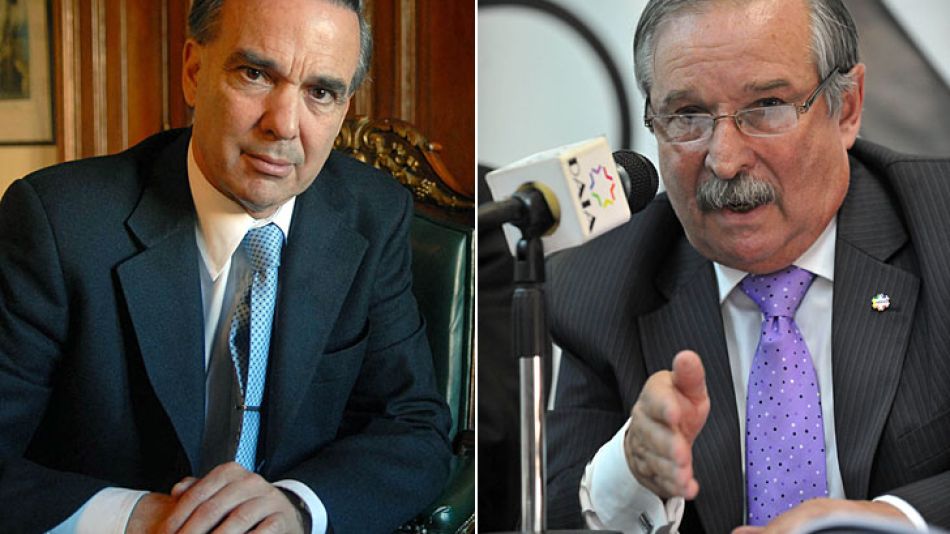 Pichetto y el titular de la DAIA, Julio Schlosser, La semana pasada, el senador K se había cruzado con presidente de la AMIA.