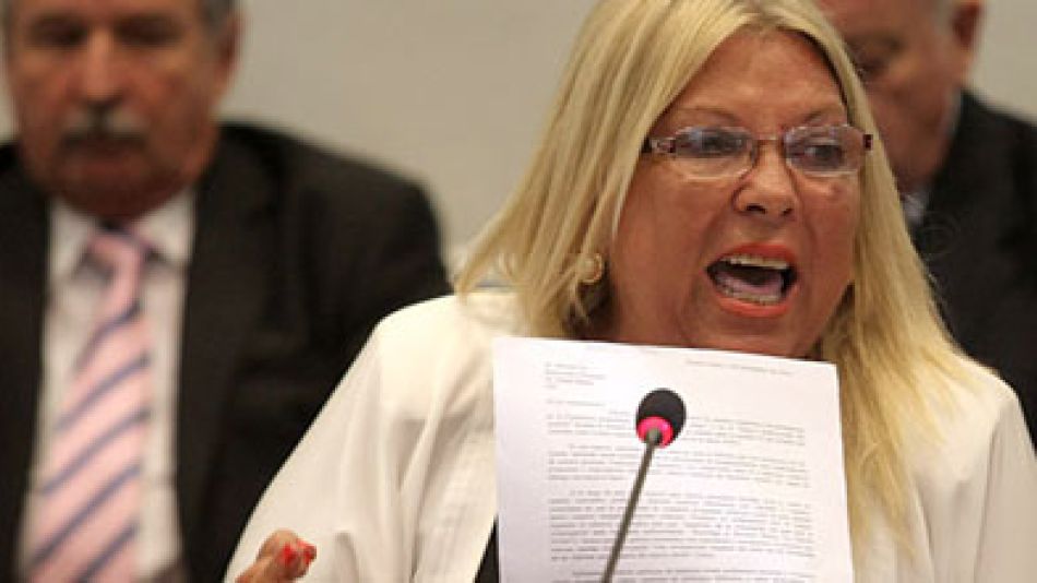 Carrió se refirió hoy a "la obsecuencia" de Timerman respecto de la presidenta Cristina Fernández de Kirchner.