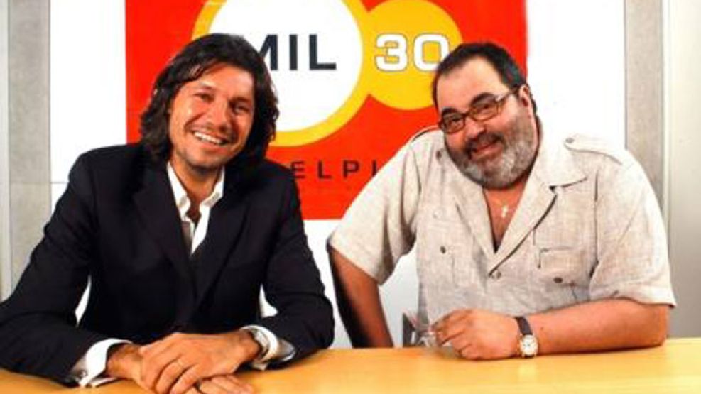 "Yo le agradezco a Tinelli que me haya llevado a Del Plata pero le vendió la radio al Gobierno", dijo Lanata. En la foto, juntos en Del Plata. 