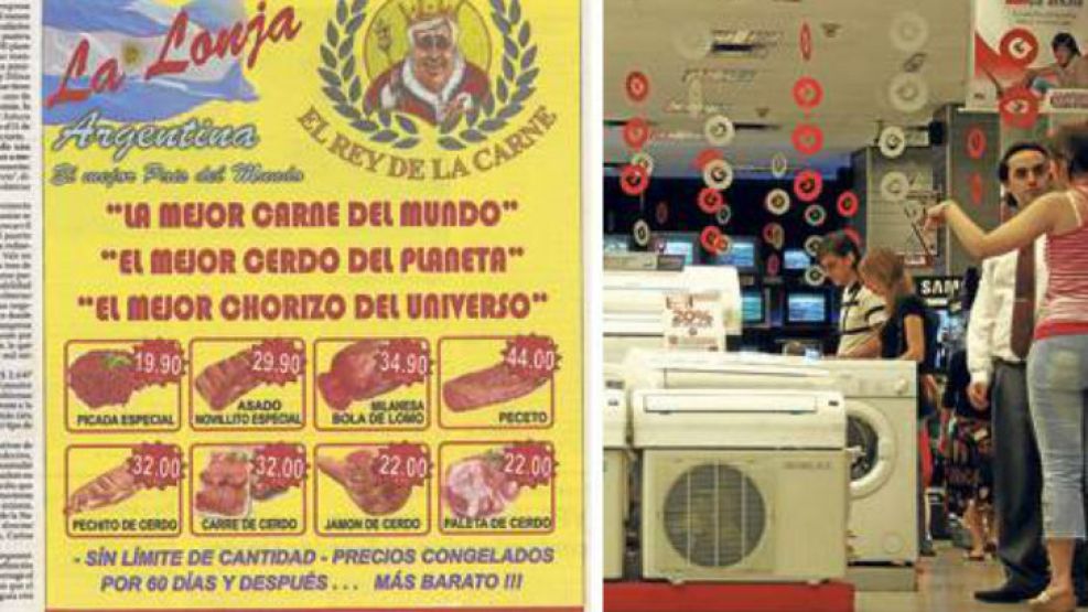 Efecto. En pleno cepo de avisos, ayer, la carnicería de Alberto Samid chicaneó al Gobierno.