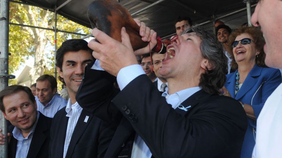 El vicepresidente Amado Boudou en la Fiesta de la Vendimia, junto al gobernador de Salta, Juan Manuel Urtubey.