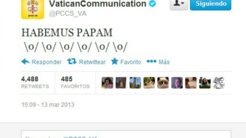 Por primera vez, el Vaticano usó las redes sociales para anunciar que hay nuevo papa.