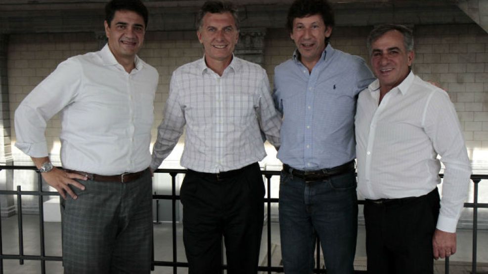 Jorge Macri, intendente de Vicente López, Mauricio, Posse y Jesús Cariglino (Malvinas Argentinas). Se logró la alianza.