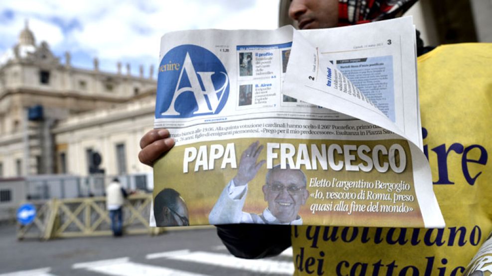 La noticia del nuevo Papa en los diarios italianos. 
