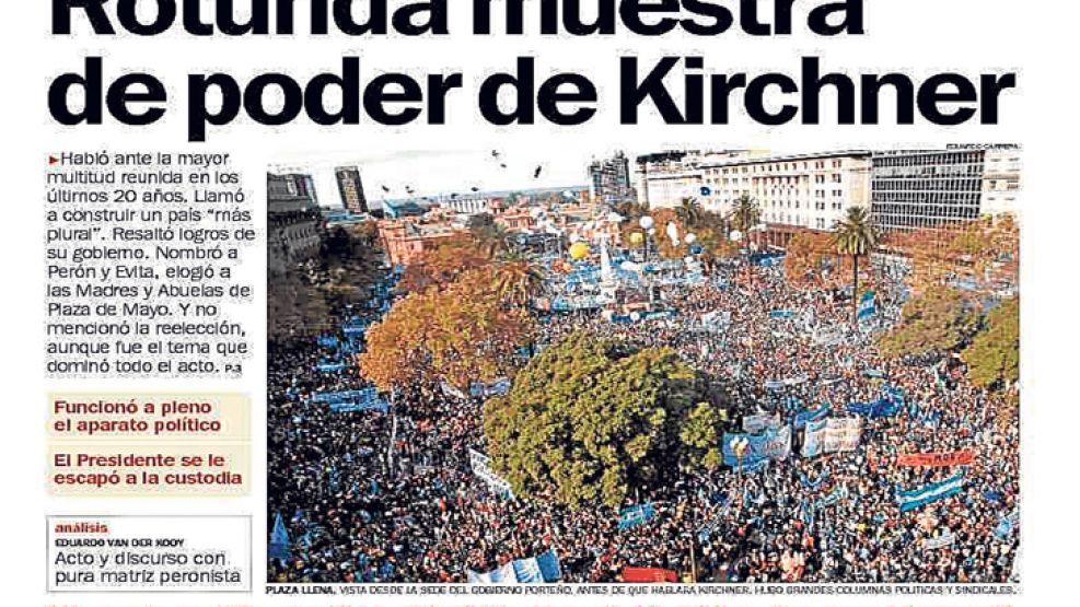 26/5/2006. Clarín y apoteosis K: “La mayor multitud de los últimos veinte años”, destaca. Chiquito, la queja de Bergoglio.