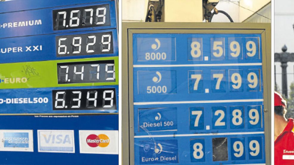 SURTIDORES, AYER. PERFIL certificó ayer en tres estaciones de servicio de la Capital Federal los nuevos valores del combustible.