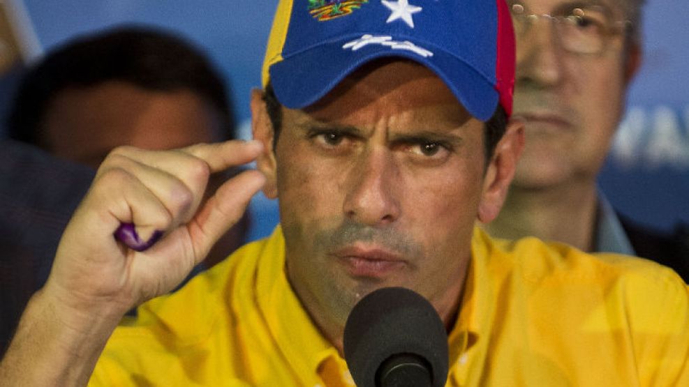 El candidato del MUD, Capriles, aseguró que no reconocerá el resultado.