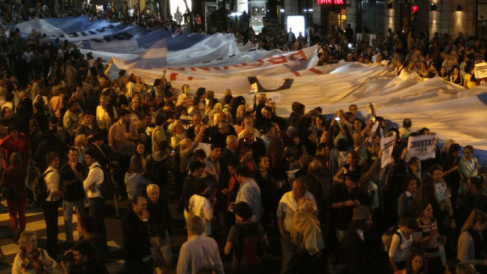 Una de las imágenes de la protesta en la ciudad de Buenos Aires