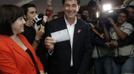 Efraín Alegre, del Partido Liberal Radical Auténtico, al momento de votar.