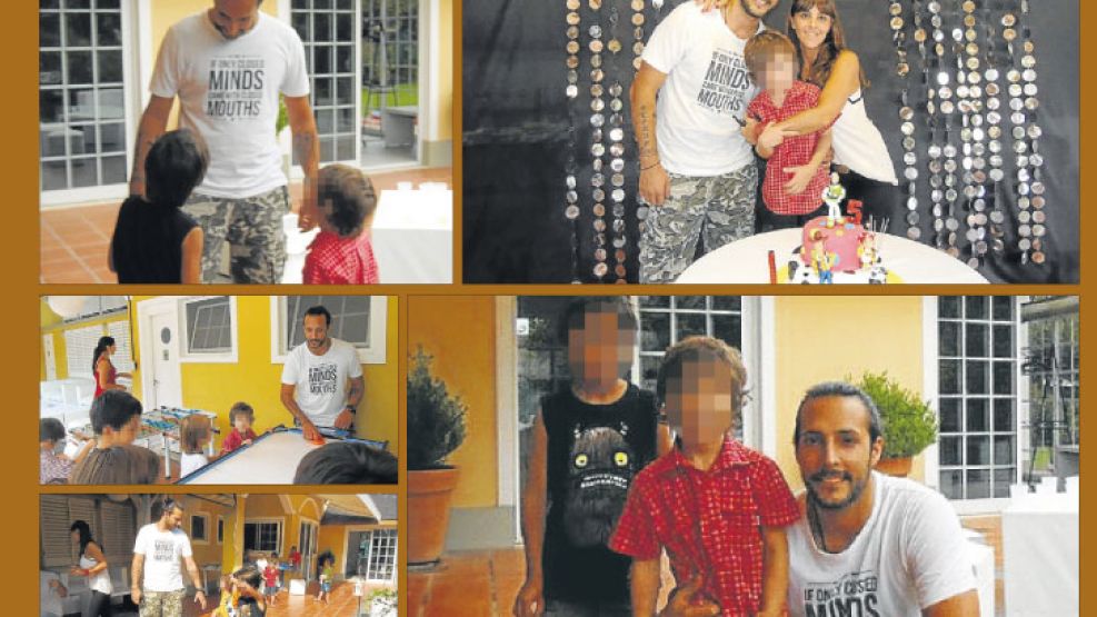 Cumpleaños. El marido de Karina Jelinek estuvo presente en el cumpleaños número cinco de su hijo Salvador, que vive en una casa de La Plata con su mamá, Rosario. 
