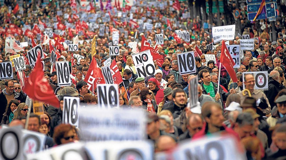 No pasaran. Protestas en Madrid contra el ajuste del gobierno conservador de Mariano Rajoy.