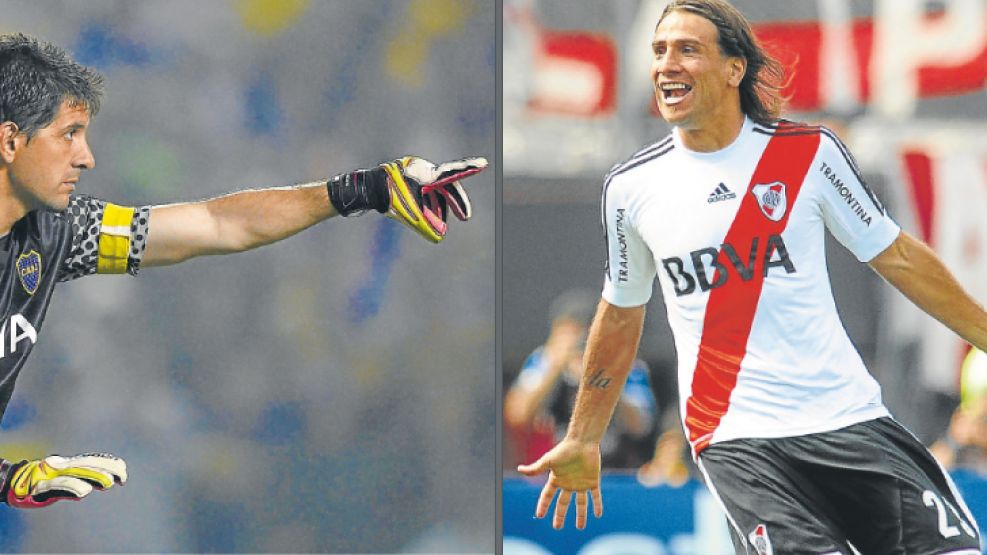 A vos, te digo. Agustín Orion, arquero de Boca, y Leonardo Ponzio, volante de River. Los dos son capitanes y hombres fuertes en equipos escasos de referentes. Las ausencias de Riquelme y Trezeguet dej