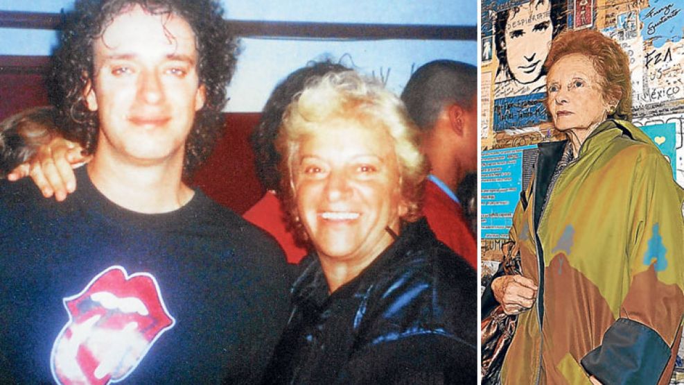 Amores. Su tía Dora Cerati, en una de las últimas fotos del músico. Y su madre Lilian Clark en la clínica donde él está.