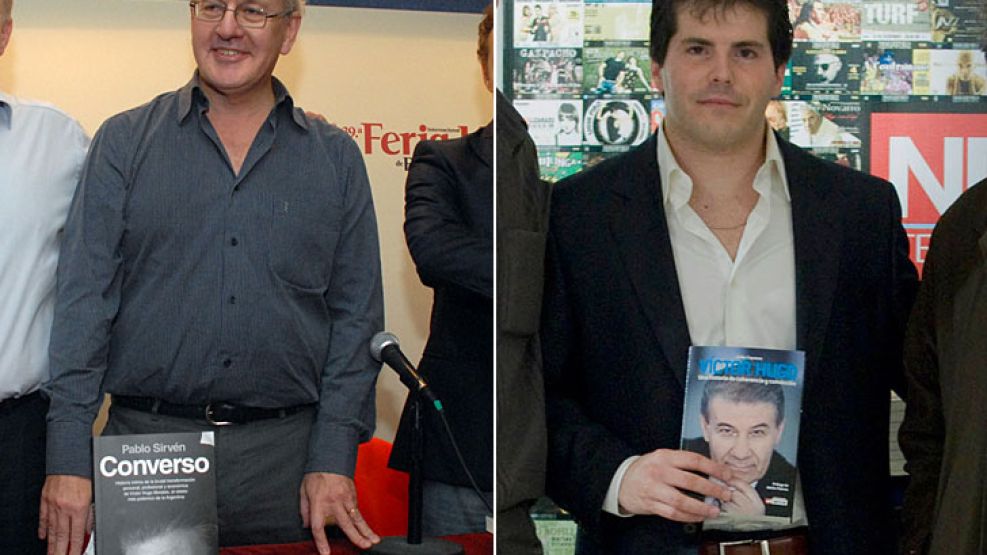 Pablo Sirvén, autor de Converso, y Julián Capasso, autor de la biografía "oficial" de Víctor Hugo Morales.