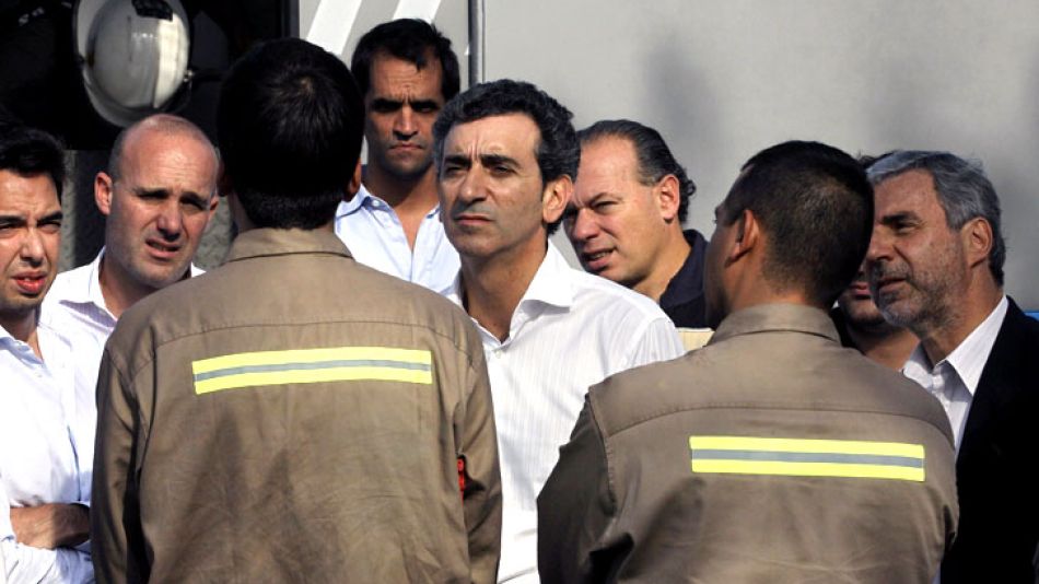 Randazzo recorrió la zona donde están las formaciones y dialogó con autoridades, entre ellas el secretario de Seguridad, Sergio Berni.