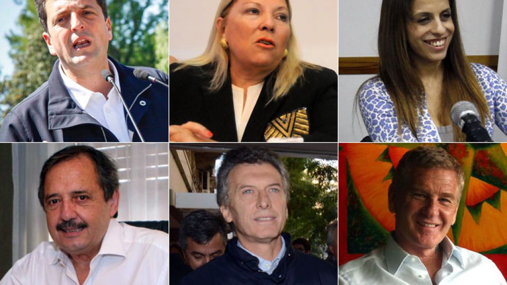 Sergio Massa, Elisa Carrió, Victoria Donda, Ricardo Alfonsín, Mauricio Macri y Francisco De Narváez.