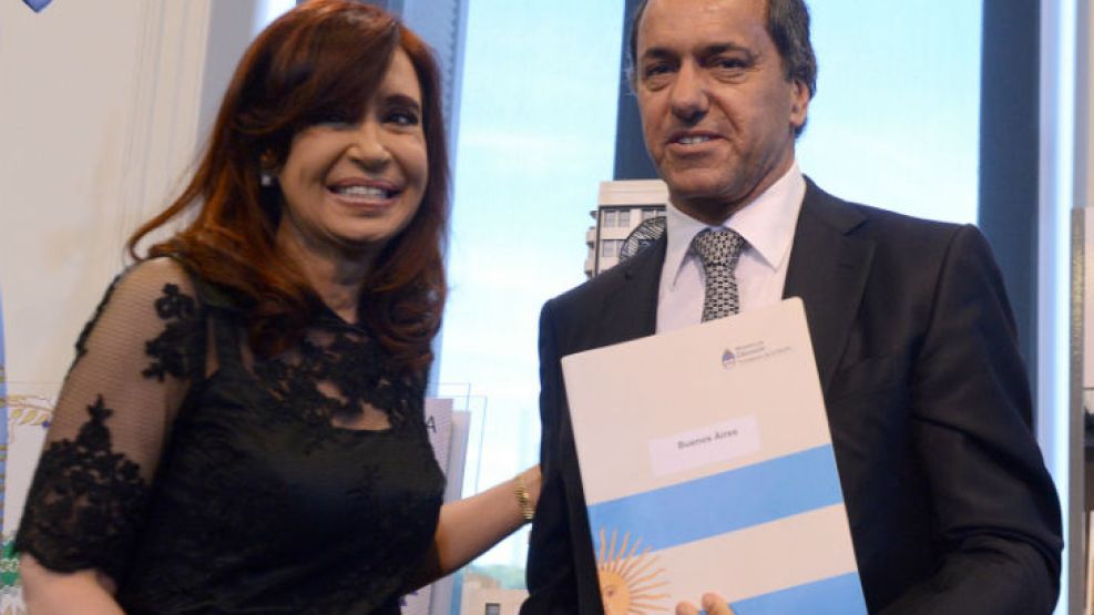 Daniel Scioli con Cristina Fernández