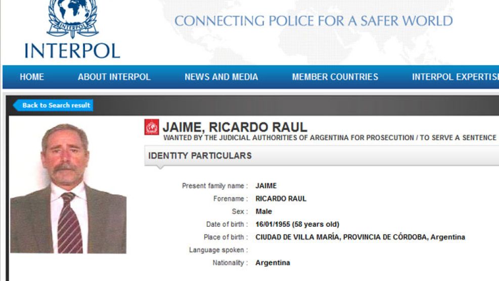 El ex secretario de Transporte, Ricardo Jaime, buscado por Interpol. 