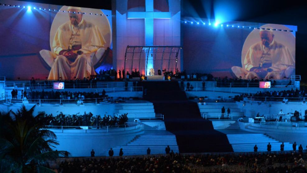 El Papa volvió a la localidad carioca para participar de uno de los principales actos de la JMJ.