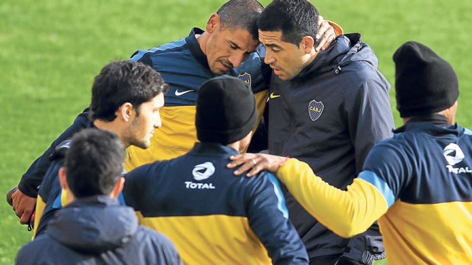 Presentes. El Cata Díaz no jugaba en Boca desde 2007, cuando partió a España. Riquelme, al fin, hizo una buena pretemporada.