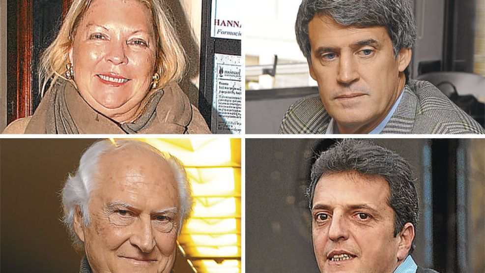 Candidatos. Lilita Carrió, Prat-Gay, Pino Solanas y Sergio Massa.