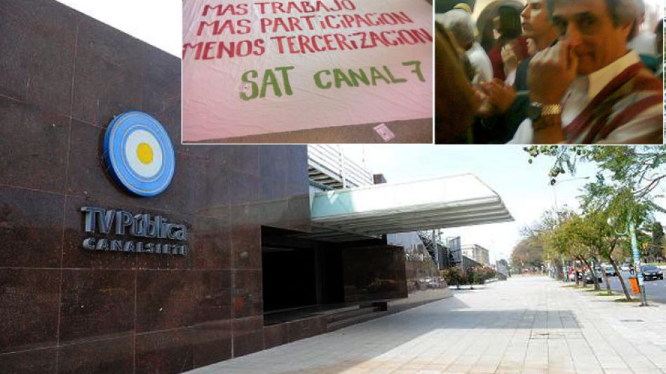 Juan Miceli, conductor del noticiero del mediodía de la TV Pública, participó de la manifestación.
