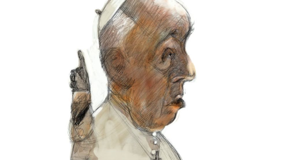 Reverendissimum Dominum Papa Francisco. Dibujo: Pablo Temes.