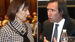 El ministro de Economía, Hernán Lorenzino y Felisa Miceli