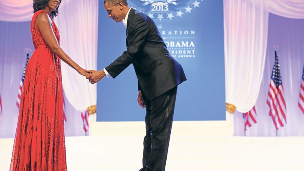 Pareja presidencial. Los Obama bailan en la asunción del segundo mandato del demócrata.