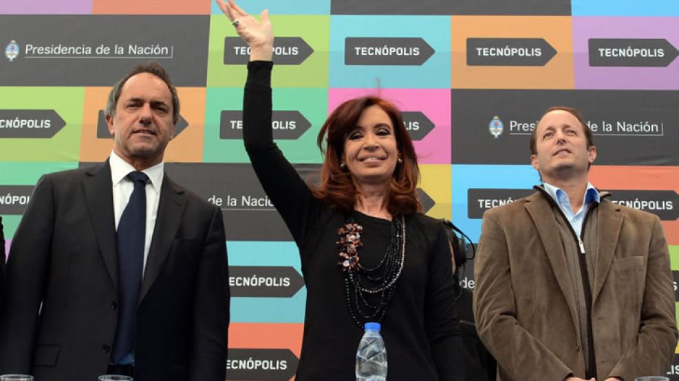Daniel Scioli, Cristina Fernández y Martín Insaurralde