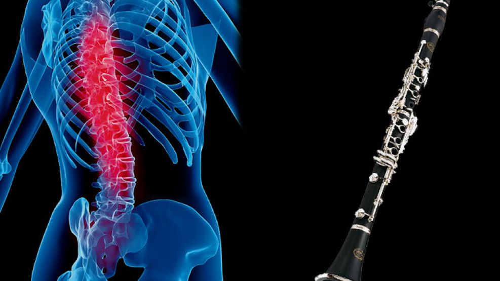 Imaginen la columna vertebral como un clarinete.