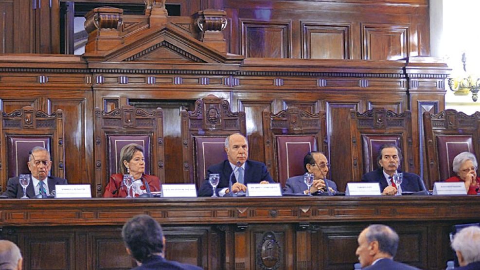 La Corte Suprema durante la audiencia pública.