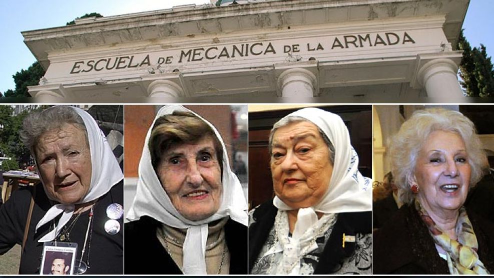 Nora Cortiñas y Adelina Alayés, de Madres Línea Fundadora, discreparon sobre los polémicos asados en la exESMA. Hebe de Bonafini y Estela de Carlotto, silencio absoluto.