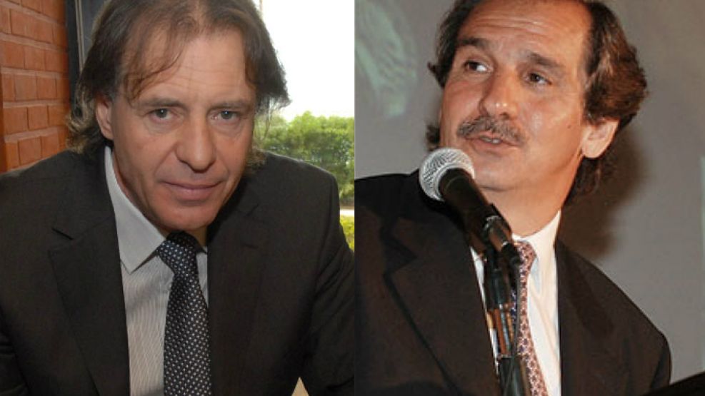 Los empresarios Cristóbal López, para el FPV, y Nicolás Caputo para el PRO, dos de los principales aportantes de fondos privados para esta campaña electoral.