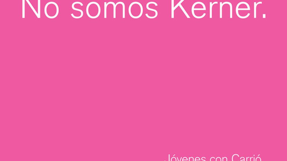 El afiche virtual que distribuyó los jóvenes que apoyan a Carrió. "No atiendas... debe ser Kerner", dice el ringtone que lanzó ahora la candidata de UNEN.