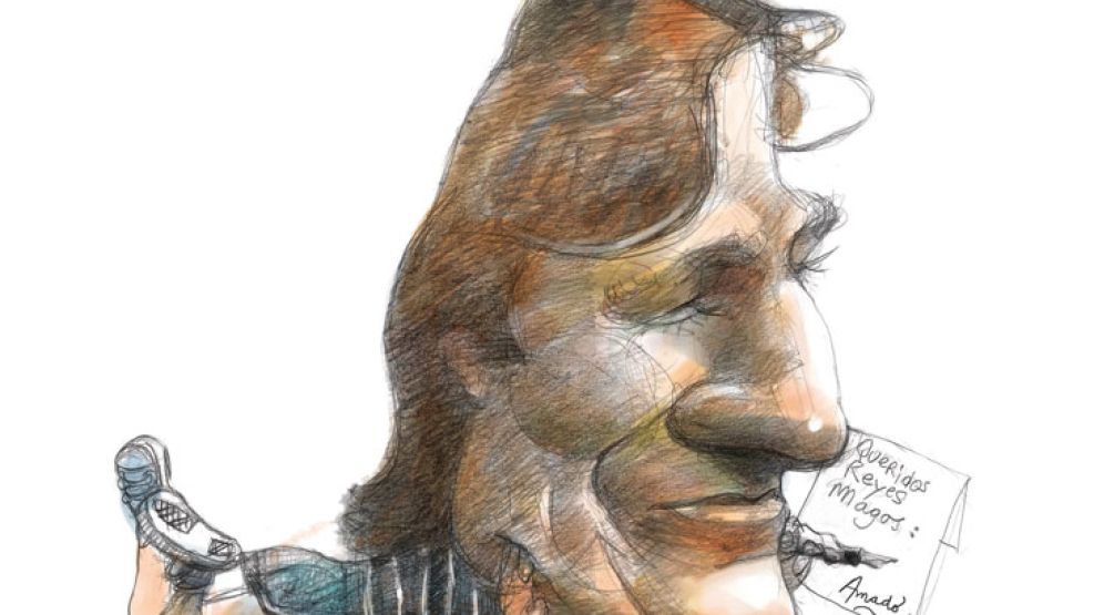 ‘GRACIAS, ESPIRITU SANTO’ Amado Boudou. Dibujo: Pablo Temes.