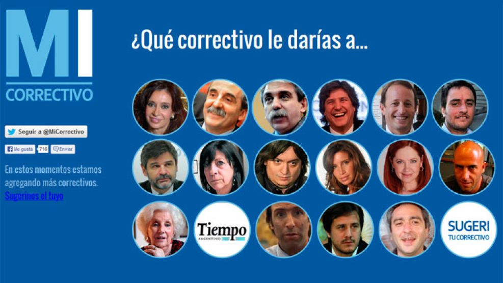 El sitio, que también tiene cuenta en Twitter, propone sanciones contra la presidenta Cristina Fernández de Kirchner, su hijo Máximo, el secretario de Comercio Interior Guillermo Moreno, el vicepresid