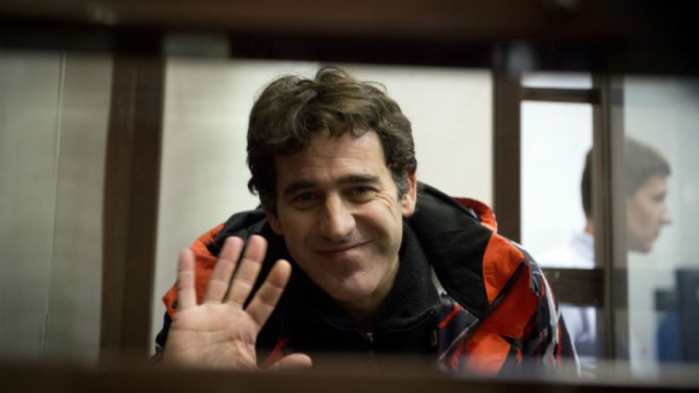 Hernán Pérez Orsi, uno de los argentinos detenidos, el día de su apelación ante el tribunal ruso. 