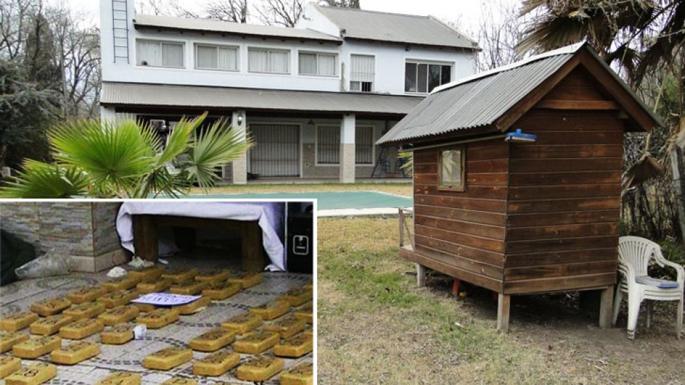 Mansión. El laboratorio funcionaba en esta casa con pileta ubicada en el Country Club de Funes. Allí había más de 300 kilos de cocaína.