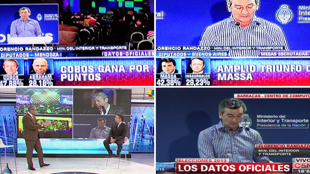 LARGARON. A las 21, las señales miraron los resultados según sus afinidades. En TN y El Trece titularon con Massa; C5N y América se escudaron en los datos fríos. 