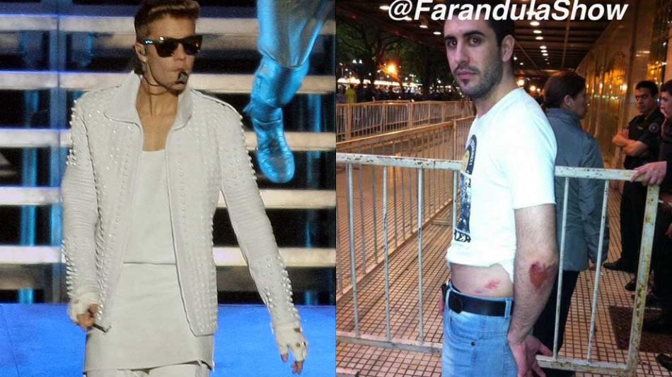 Justin Bieber y Diego Pesoa, el fotografo agredido