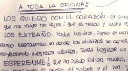 La carta de Camila a sus comañeros de oficina.